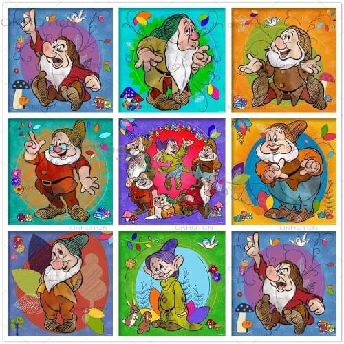Seven Dwarfs Diamond Painting Diy Cartoon Characters Nursery Kids Room Decor Diamond Embroidery Cross Stitch Kit Mosaic Art