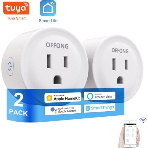 Tuya 10A Smart Socket US Plug Timer Outlet Support Smart Life Apple Homekit Google Home Alexa Siri Voice Control