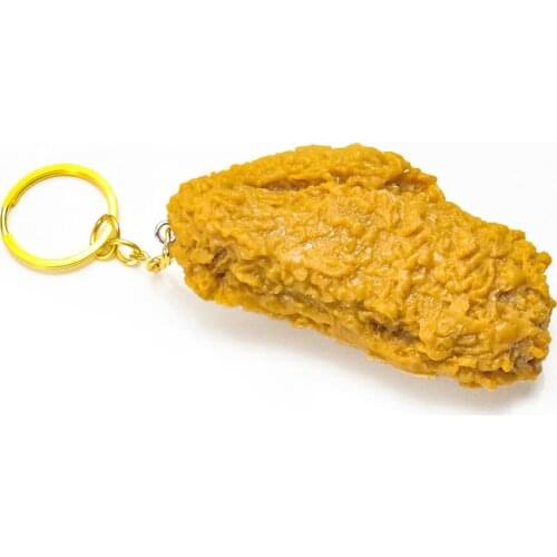Resin Simulation Food Keychain Fries Chicken Wings Pendant Creative Car Key Ring Holder Keychains Accessories Childrens Gift
