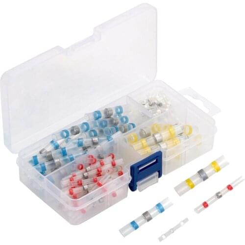 NICEYARD Solder Seal Wire Connectors 50/100Pcs Waterproof Electrical Wire Terminals Heat Shrink Butt Connectors