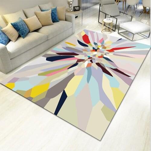Modern geometric printing living room carpet Nordic bedroom decoration area carpet removable pad can be washed non-slip can be c
