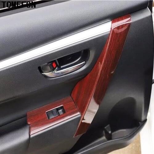 TOMEFON For Toyota Corolla 2014 2015 to 2017 2018 Car Styling Wood Paint Auto Inner Accessories Door Handle Trim