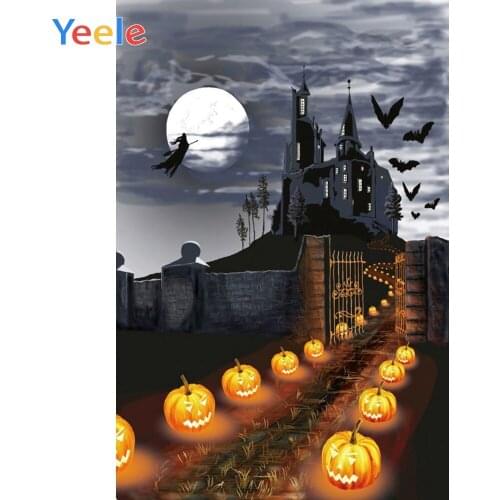 Yeele Halloween Backdrop Pumpkin Pantern Castle Moon Photocall Photophone Custom Vinyl Photography Background For Photo Studio