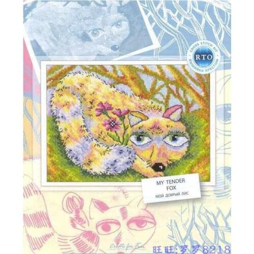 Gold Collection Beautiful Lovely Counted Cross Stitch Kit My Tender Fox and Flower Lovely Pet Animal