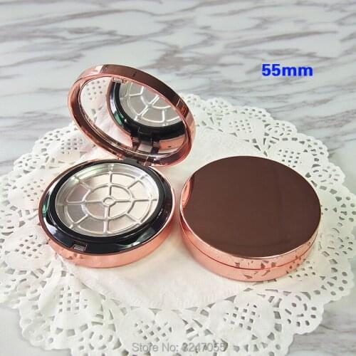 1Piece 20Pieces 55mm Empty Gold High Class Cosmetic Powder Sub Case, Double-layer DIY Plastic Blusher Container, Makeup Tools