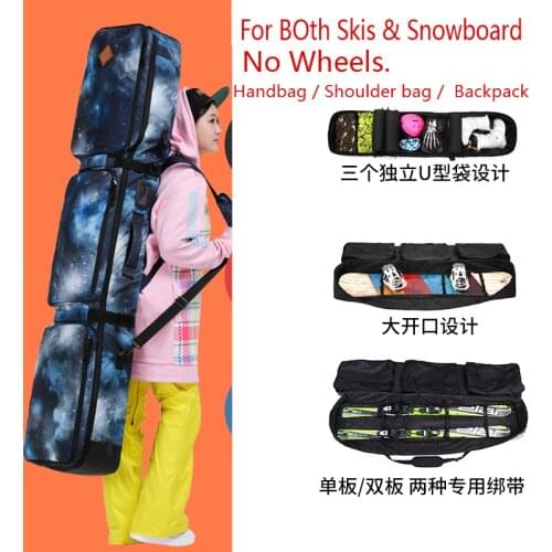 150/ 157/ 166CM Snowboard Bag / Skis Bag Double-Use Bag with Handle / Shoulder strap / Backpack Strap a5337