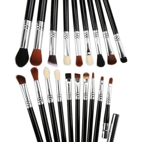 19 Pcs Makeup Brush Suit Contour Powder Foundation Eye Shadow Concealer Eyebrow Blush Soft Lips Make Up Tool Wooden Handle