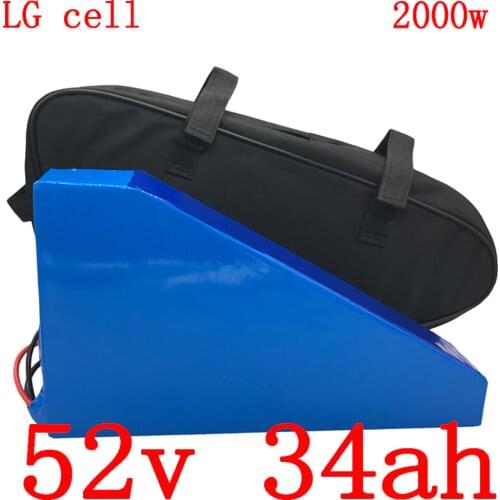 EBike Battery 52V 17Ah 20Ah 25Ah 30V 35Ah Triangle Bicycle Batteries for 2000W 1500W 1000W 750W 500W Bafang Front/Mid/Hub Motor