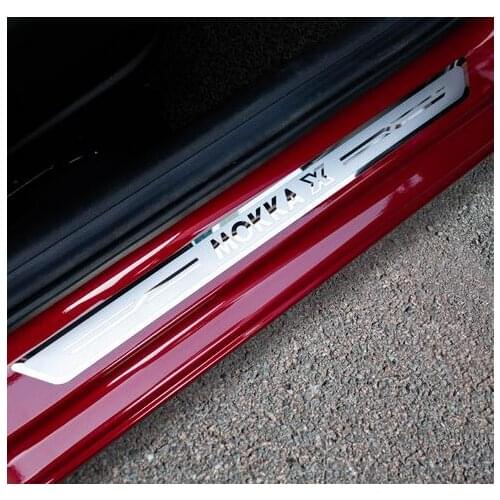 Car Accessorise Stainless Steel Door Sill Scuff Plate for OPEL VAUXHALL MOKKA X 2018-2021 4pcs
