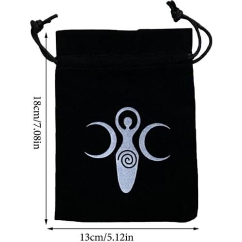 Velvet Moon Phase Goddess Tarots Storage Bag Rune Board Game Card Package 7"x5"