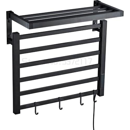 Punching free electric heating towel rack household folding shelf toilet carbon brazing dimension drying rack