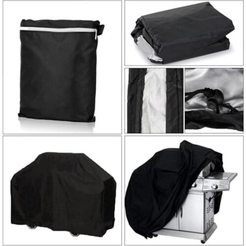 Black Round Grill Cover Outdoor Dustproof And Waterproof Heavy Duty Grill Dustproof And Rainproof Solid Color Cover