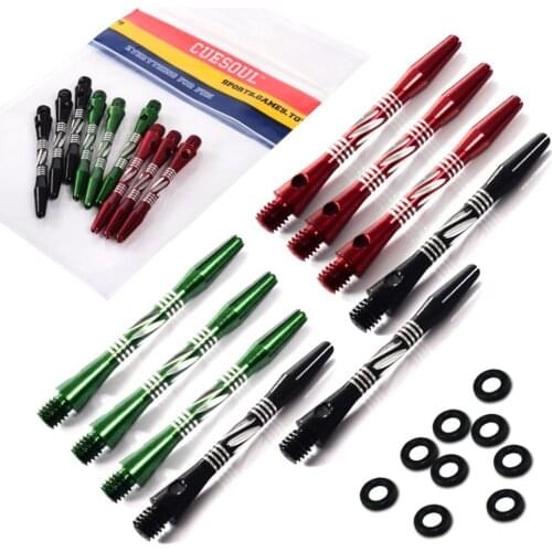 CUESOUL 3 Set 2ba Medium Aluminum Dart Shafts Dart Stem,Black,Red,Blue, Darts Accessories
