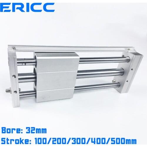 CY1S/CDY1S Magnetically Coupled Rodless Cylinder Slider Style 32mm bore 100/200/300/400/500mm stroke cylinder rodless air slide