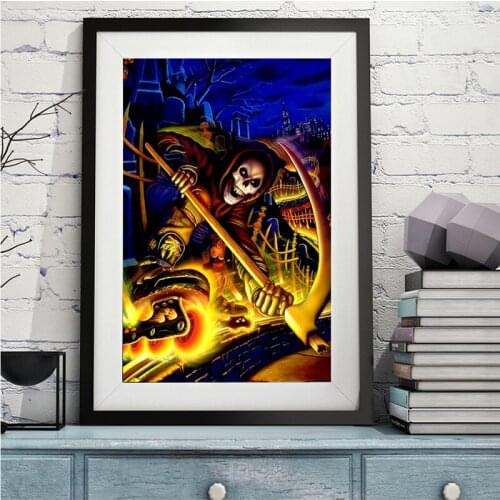 DIY Diamond Painting Halloween Cross Stitch Fall Witch Skull Needlework Home Decor Full Rhinestone 2019 Diamond Embroidery