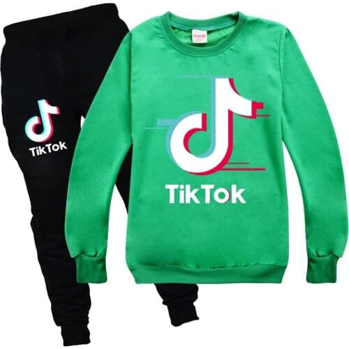 TIK TOK Boutique Clothes Kids T Shirt + Pants Jogging Suit Girl Hoodie Baby Boy Sportsuit