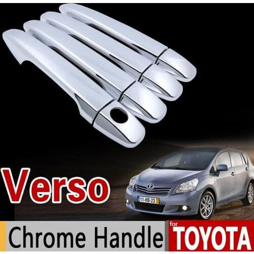 For Toyota Verso 2009 - 2016 AR20 Chrome Handle Cover Trim Set 2010 2011 2012 2013 2014 2015 Accessories Stickers Car Styling