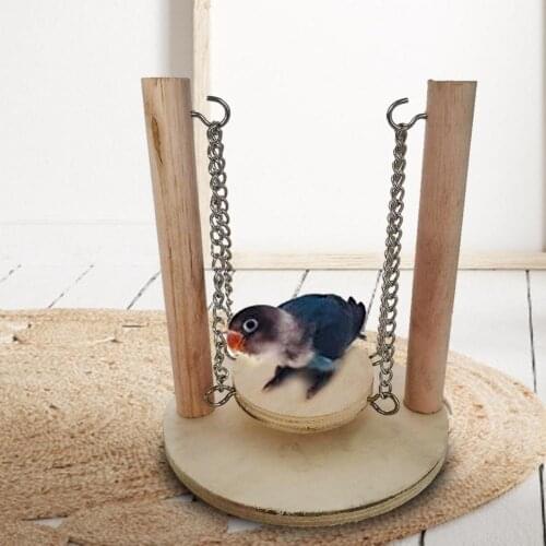 Birds Toy Pet Bird Parrot Parakeet Budgie Cockatiel Parrot Swing Toy Safe Natural Wooden Hamster Birds Perch Stand