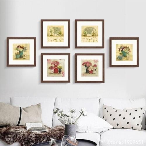 Cotton no frame pastoral still life garden flowers canvas printings oil painting printed on cotton wall art decoration picture
