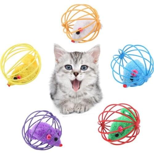 Cat Interactive Toy Scratch Ball Simulated Mouse Rat Mice Cage Colorful Kitten Teaser Cat Toys Pet Supplies