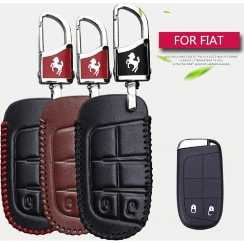 Leather Car Key Cover Case For Fiat 500 Tipo Ducato Egea Punto Freemont Capa Chave Panda Stilo Key Fob Accessories Funda Llave