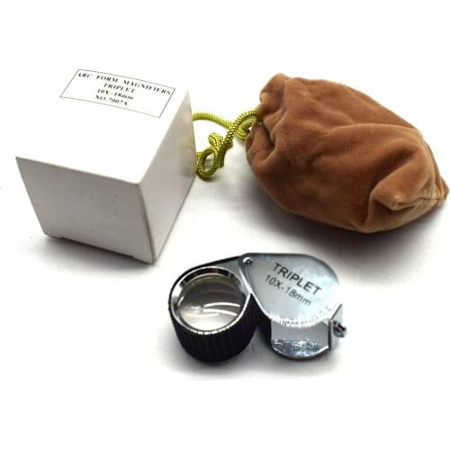 10X 20X Steel Magnifer Triplet Jeweler Eye Loupe Magnifying Glass for Diamond Idenitifying