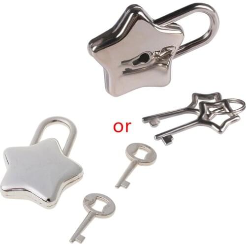 Mini Star Shape Archaize Padlocks Locker Security Key Lock With Key Luggage Lock