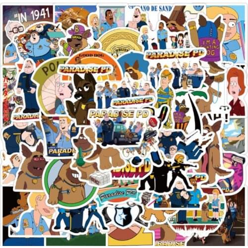 10/30/50Pcs Paradise Town Police Station Skateboard Travel Suitcase Phone Laptop Luggage Stickers DIY Kids Girl Toys