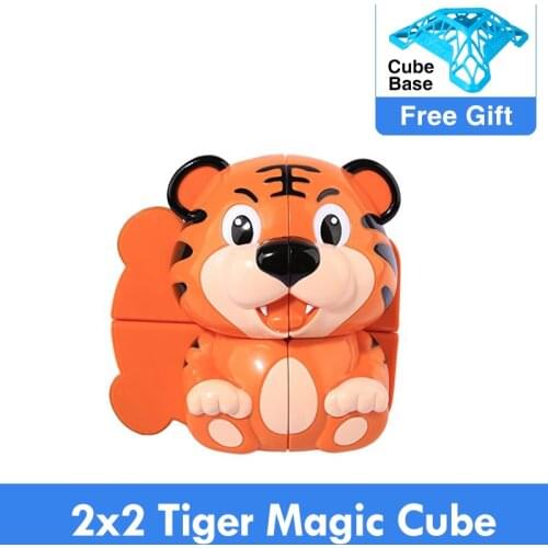 Newest Zhisheng Yuxin Tiger 2x2 Speed Cube Magic Puzzle Professional Cubo Magico Brain Teaser Education Toys King of the Jungle