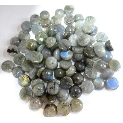 Wholesale 6mm Best Selling Natural Stone Cabochons labradorite stone Round Cab Beads for jewelry making 30Pcs F2