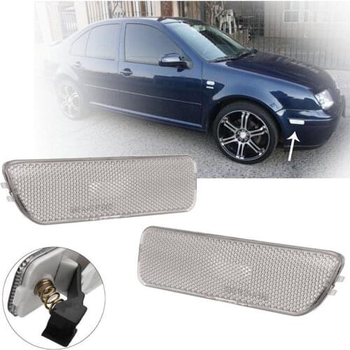 Pair White Front Bumper Side Marker Lights Turn Signal Lamp Indicators For VW for Golf for Jetta MK4 1999-2004 2005 Blinker