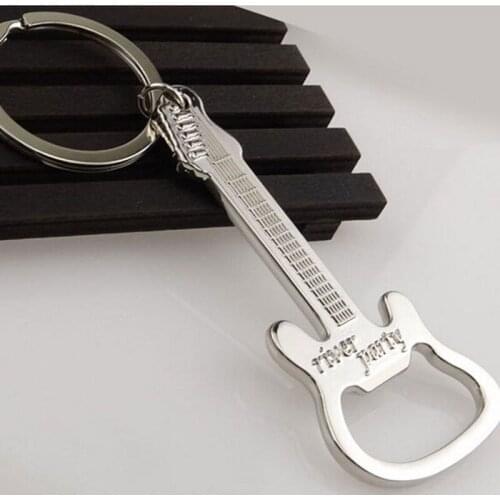 Gift Zinc Alloy beer guitar bottle opener bottle opener keychain keyring key chain key ring