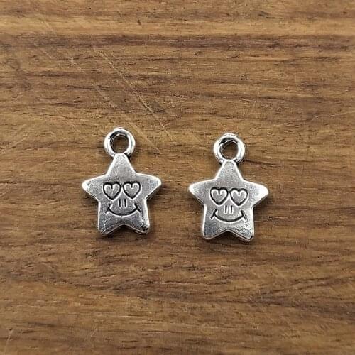 10 pcs Pentagram charms 14 * 10.5mm Tibetan silver plated pendant antique jewelry making DIY handmade crafts