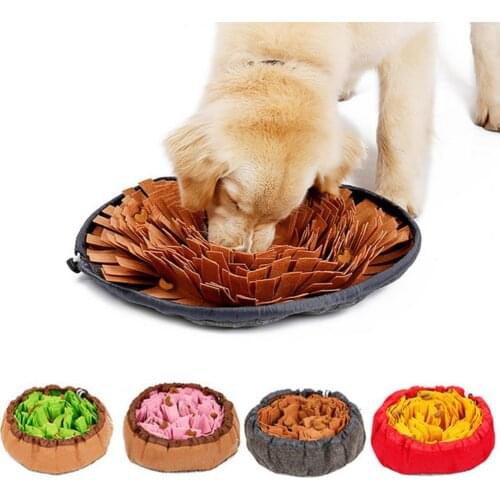 Eye-catching Felt Fabric Compact Folding Dog Slow Food Bowl for Outdoor