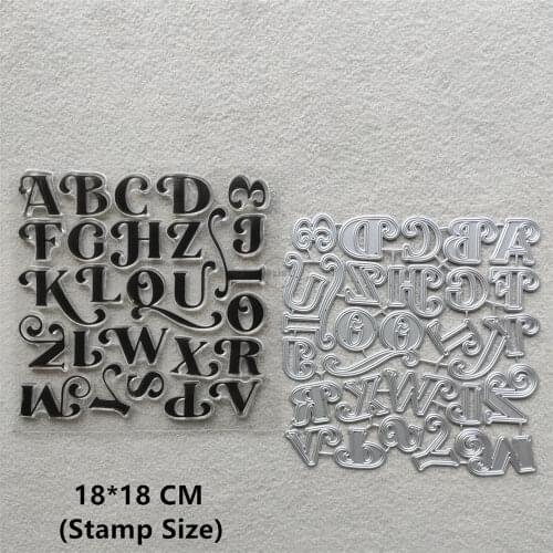 2021 New English Alphabet Clear Stamps and Metal Cutting Dies DIY Scrapbooking Embossing Album Seal Template Punch Stencils