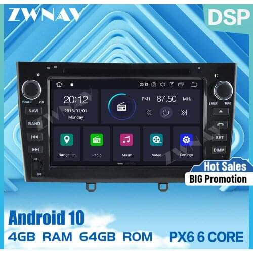 PX6 4+64 Android 10.0 Car DVD Stereo Multimedia For Peugeot 308 Peugeot 408 Radio GPS Navi Audio Video stereo head unit free map