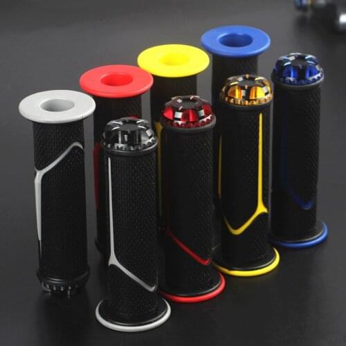 Motorcycle Handlebar Grips 2 Color Cnc Aluminum Alloy Comfortable Rubber for 22 Mm Handlebar for Honda Yamaha