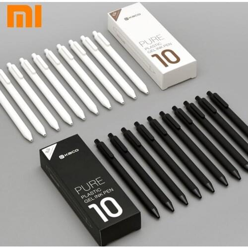 10pcs Original Xiaomi Mijia Kaco Pen 0.5mm MI Kaco Ballpoint Pen Core Durable Office Signing Pen Refill Black Ink +Kaco Refills
