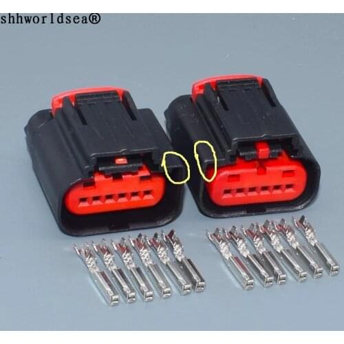 Shhworldsea 6Pin/Way female right and left Accelerator Pedal Position Sensor Throttle Pedal Connector Plug For FORD GM 1438153-5