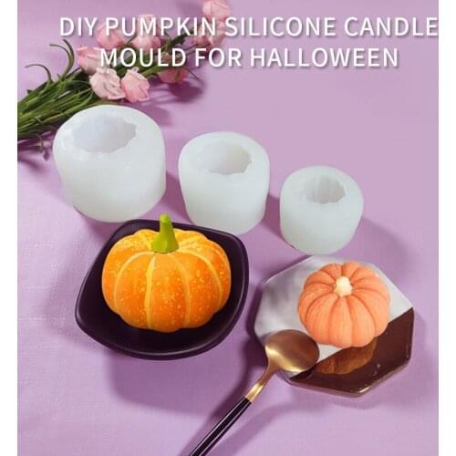 3D Pumpkin Shape Silicone Mold DIY Candles Mould Hand-made Candle Making Aromatherapy Plaster Candle Molds Baking Cake Tools
