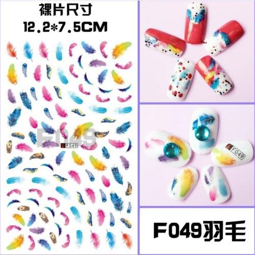 UPRETTEGO SUPER THIN SELF ADHENSIVE 3D NAIL ART NAIL SLIDER STICKER BIRD FEATHER PEACOCKI INDIANA HEAD DRESS F049-058