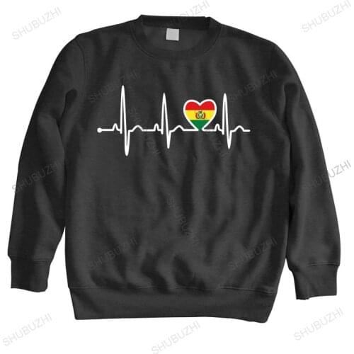 Brand fall winter hoody Men sweatshirt spring top Bolivia Country Flag Heartbeat Pride hoodie Man Humor mens top hoodies