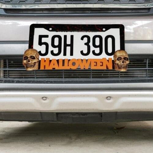 Halloween Decoration License Plate Frame Resin Decoration Accessories Halloween Themed Decoration