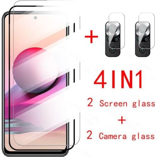 4in1 protector glass on redmi note 10s back camera lens glass tempered glass for xiaomi note10s 10 s 6.43inch screen protector