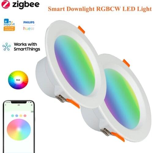 Zigbee 3.0 Smart Downlight LED RGB+CW Lamp Dimmable Light Timer for eWeLink APP Remote Voice Control Support Alexa Google Home