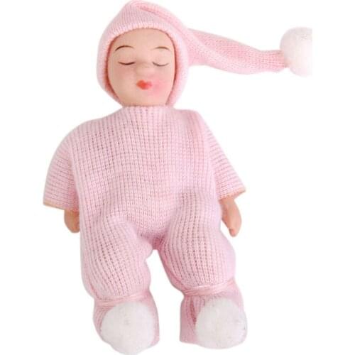 1/12 Dollhouse Moveable Joints Porcelain Dolls Sleeping Little Baby Toy