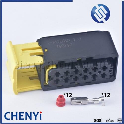 1 set TE 12 Pin 2.8 series HDSCS female auto waterproof connector plastic electric plug wiring plug 1-1670901-1 With terminal