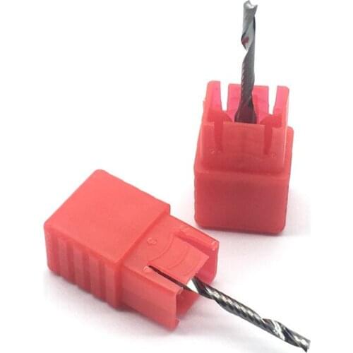 1PC One Flute Spiral 3.175 2mm 17mm long Wood Milling Cutter high quality PVC Carbide Engraving Cutters CNC router bits acrylic