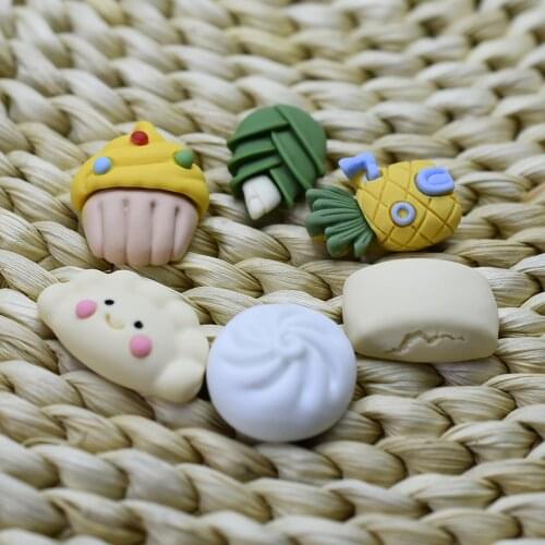 10pcs/lot Resin flat back simulation food cake corn dumpling steamed bun mix Cabochon Scrapbook Embellishment DIY