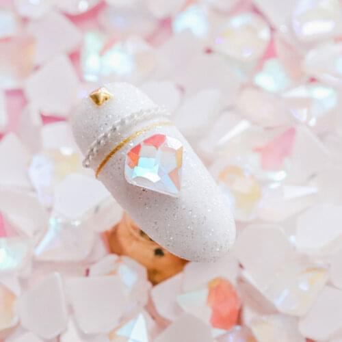 10pc Crystal AB 3D Nail Art Rhinestone Gems Flatback Stones DIY Decorations Manicure Jewelry Different Shapes for Nails